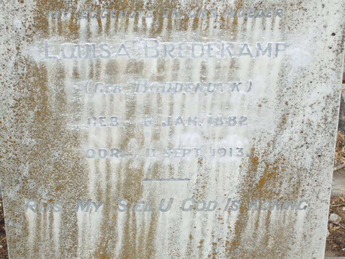 BREDEKAMP Louisa nee BOUDENDYK 1882-1913