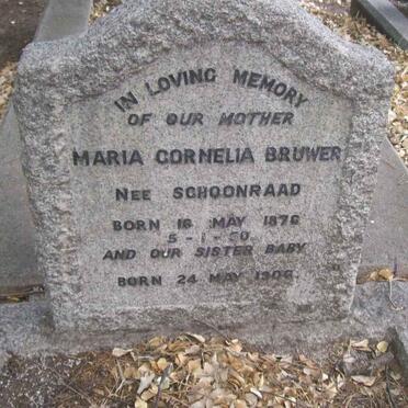BRUWER Maria Cornelia nee SCHOONRAAD 187-1950 :: BRUWER Baby 1906-