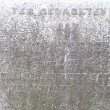 BREDEKAMP R. Maria formerly ROUX nee LOUW 1831-1904