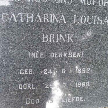 BRINK Catharina Louisa nee DERKSEN 1892-1969