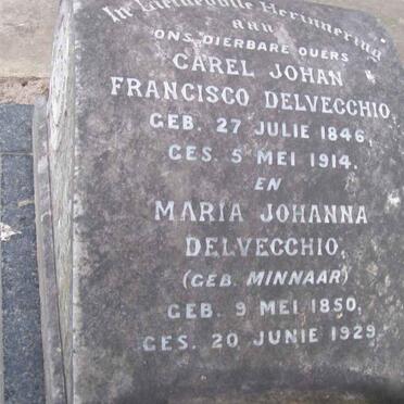 DELVECCHIO Carel Johan Francisco 1846-1914 &amp; Maria Johanna MINNAAR 1850-1929