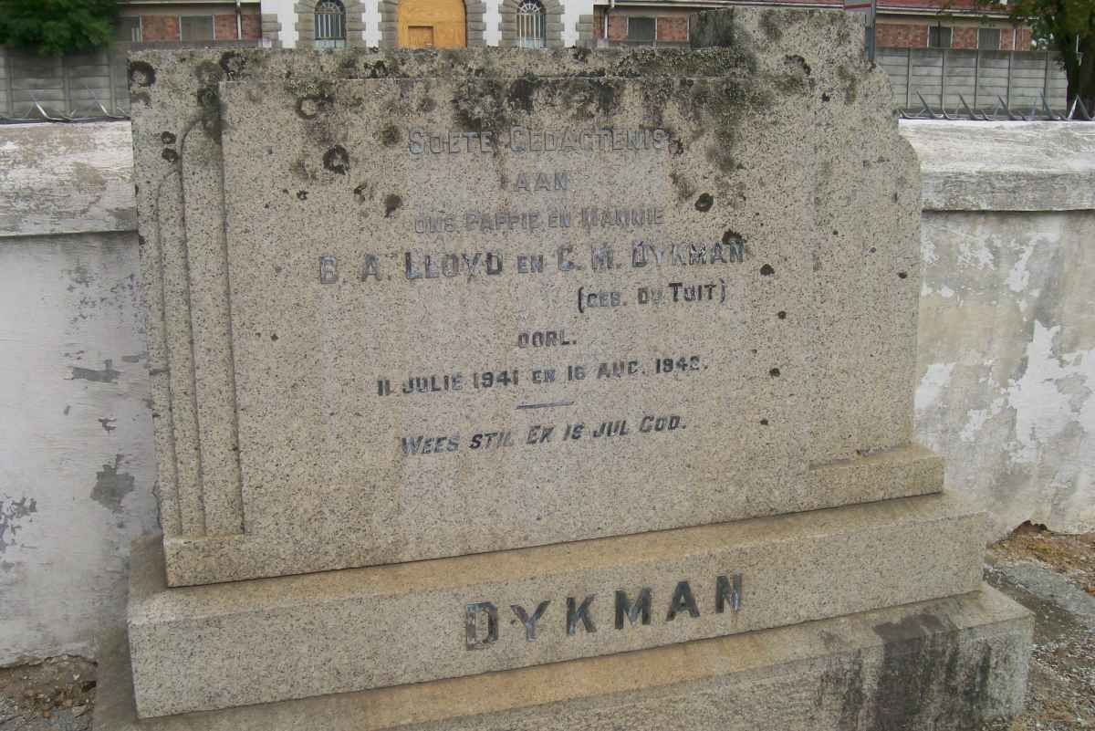 DYKMAN B.A. Lloyd -1941 &amp; C..M. DU TOIT -1942