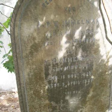 IMMELMAN A.P.W. 1828-1890 &amp; M.G. MINNAAR 1833-1923
