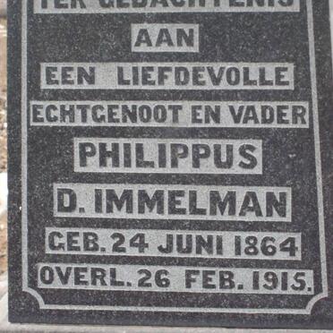 IMMELMAN Philippus D. 1864-1915