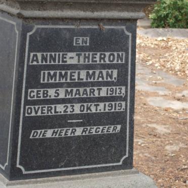 IMMELMAN Philippus D. 1864-1915 &amp; Hester Maria 1877-1951 :: IMMELMAN Annie-Theron 1913-1919 