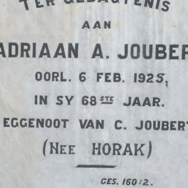 JOUBERT Adriaan A. -1925