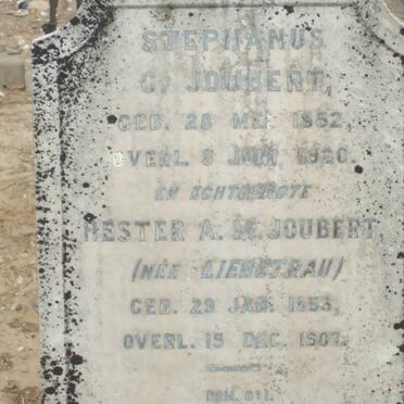 JOUBERT Stephanus G. 1852-1920 &amp; Hester A.M. LIEBETRAU 1856-1907