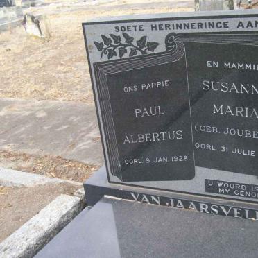 JAARSVELD Paul Albertus, van -1928 &amp; Susanna Maria JOUBERT -1942