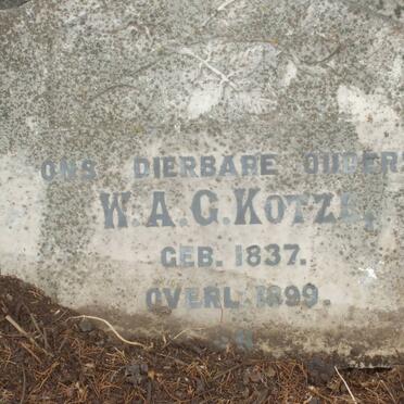 KOTZE  W.A.G. 1837-1899