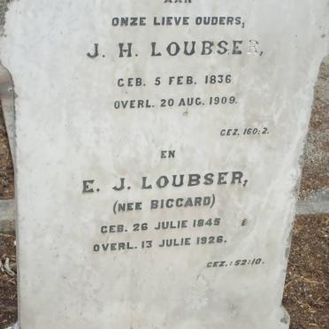 LOUBSER J.H. 1836-1909 &amp; E.J. BICCARD 1845-1926