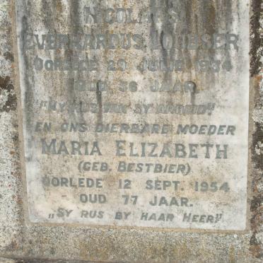 LOUBSER Nicolaas Everrardus -1934 &amp; Maria Elizabeth BESTBIER -1954 :: LOUBSER Christiaan Hendrik Herold 1905-1946 
