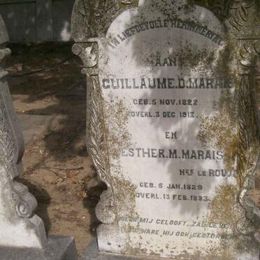 MARAIS Guillaume D. 1822-1913 &amp; Esther M. LE ROUX 1829-1883