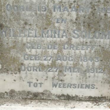 SOLOMON Benjamin 1833-1897 &amp; Wilhelmina DE GREEFF 1843-1912