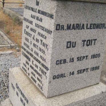 TOIT Maria Leonora, du 1905-1996