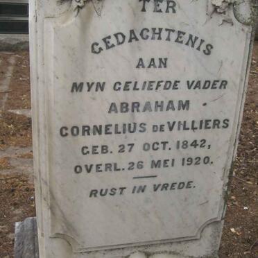 VILLIERS Abraham Cornelius, de 1842-1920