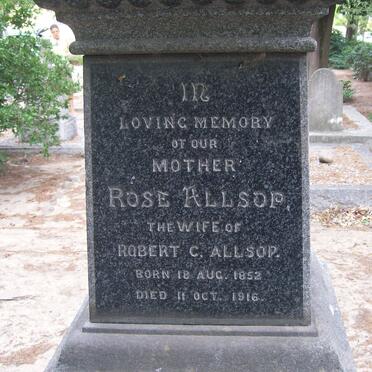 ALLSOP Rose 1852-1916 