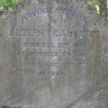 CALVERT Joseph 1860-1911