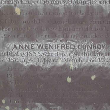 CONROY James 1818-1874 :: CONROY Anne Wenifed 1855-1871 :: CONROY Frances Florence :: CONROY James Thomas