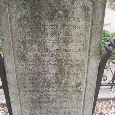 MATTHEYS Daniel Frederick Berange 1894-1895 