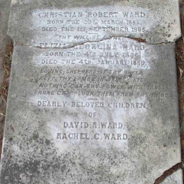 WARD Christian Robert 1885-1885 :: WARD Elizia Georgina 1886-1889