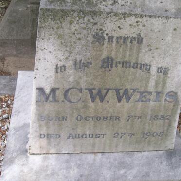 WEIS M.C.W. 1832-1905 