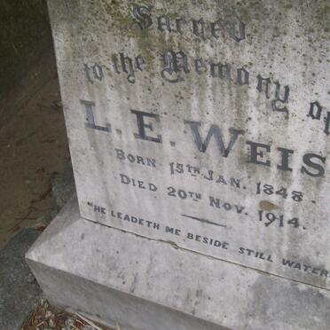 WEIS M.C.W. 1832-1905 &amp; L.E. 1848-1914