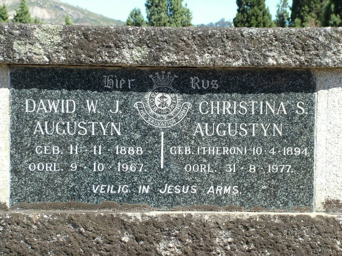 AUGUSTYN Dawid W.J. 1888-1967 &amp; Christina S. THERON 1894-1977