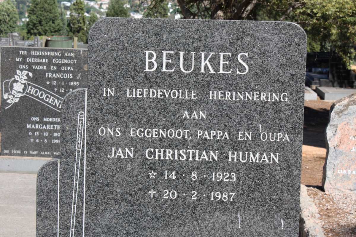 BEUKES Jan Christian Human 1923-1987