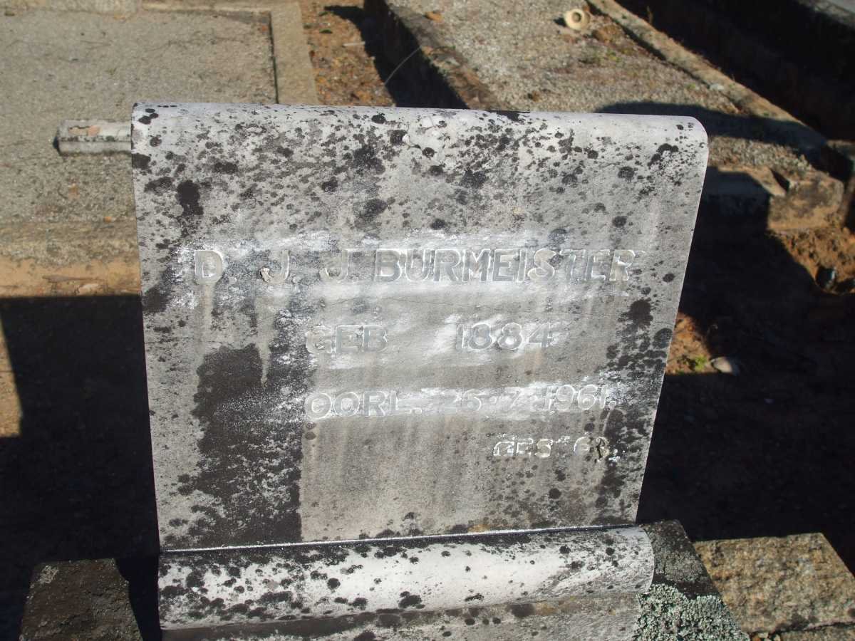 BURMEISTER D.J.J. 1884-1961