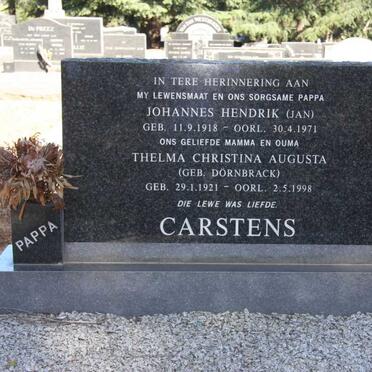 CARSTENS Johannes Hendrik 1918-1971 &amp; Thelma Christina Augusta DORNBRACK 1921-1998