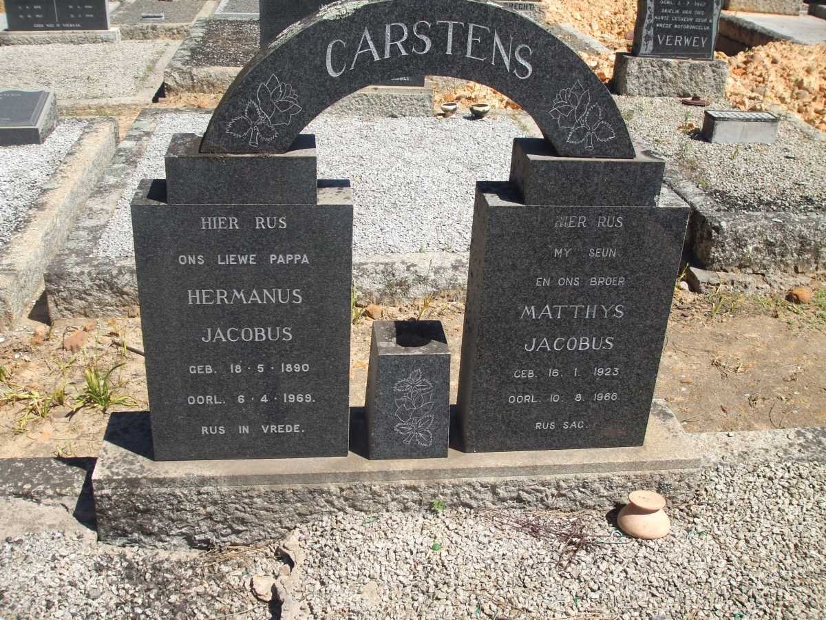 CARSTENS Hermanus Jacobus 1890-1969 :: CARSTENS Matthys Jacobus 1923-1966