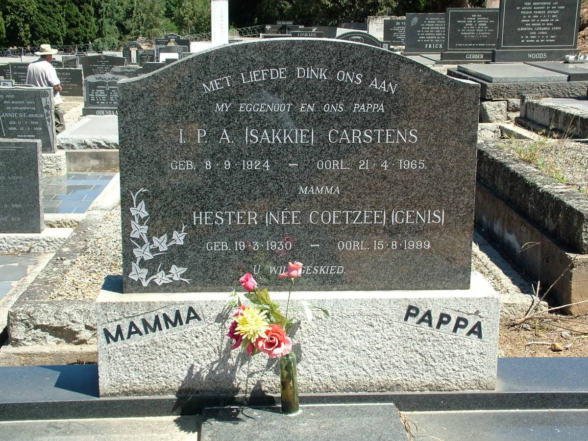 CARSTENS I.P.A. 1924-1965 &amp; Hester COETZEE 1930-1999