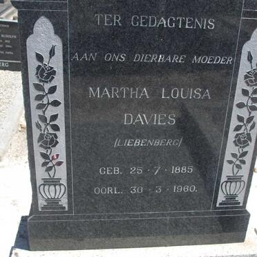 DAVIES Martha Louisa nee LIEBENBERG 1885-1960