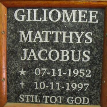 GILIOMEE Matthys Jacobus 1952-1997