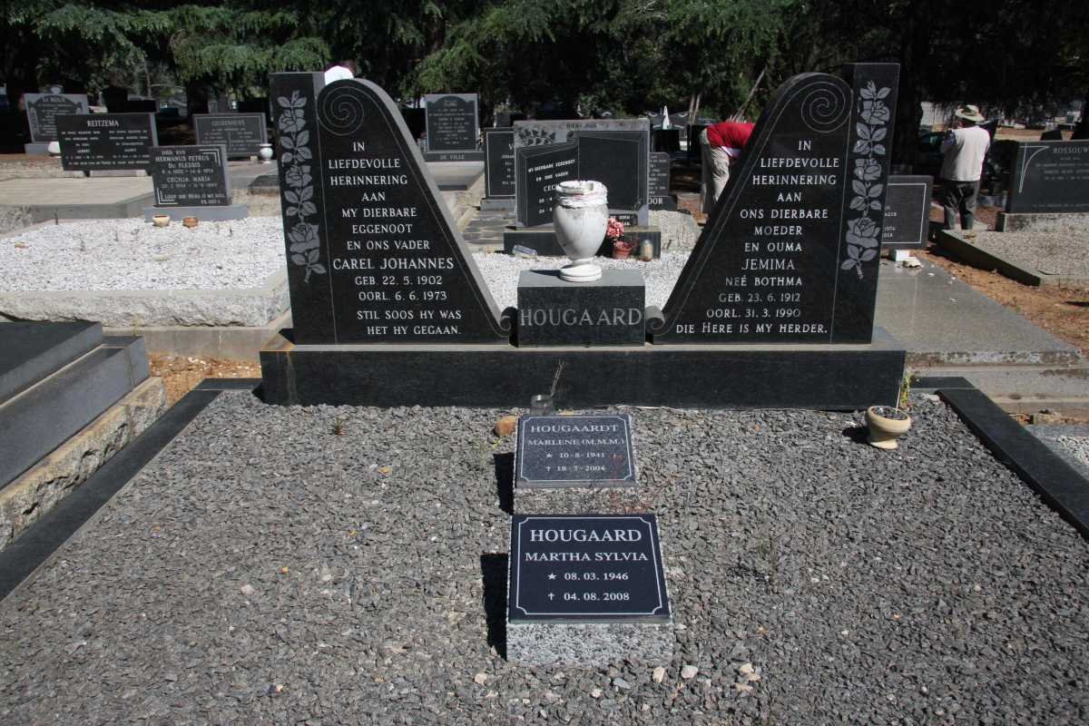 HOUGAARD Carel Johannes 1902-1973 &amp; Jemina BOTHMA 1912-1990 :: HOUGAARD M. :: HOUGAARD Martha S. 1946-2008