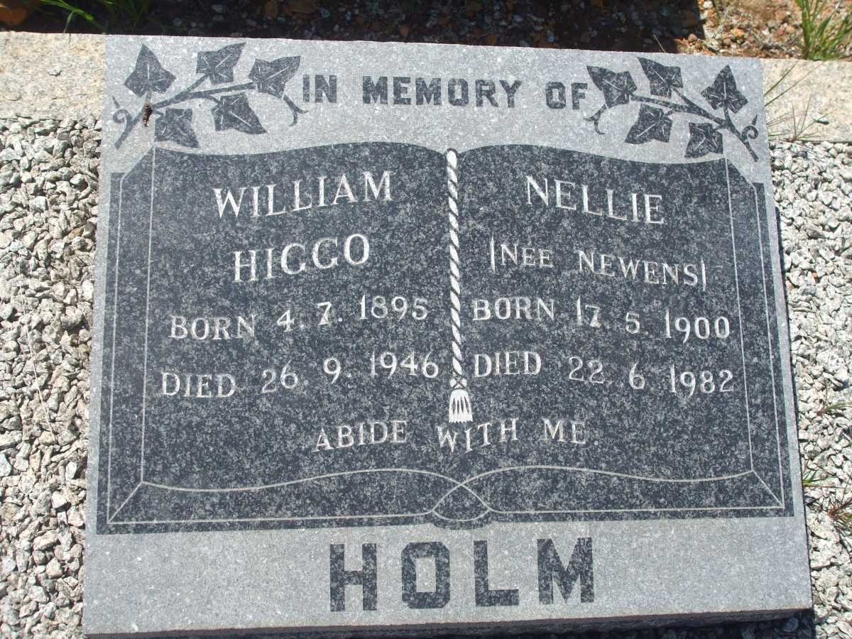 HOLM William Higgo 1895-1946 &amp; Nellie NEWENS 1900-1982