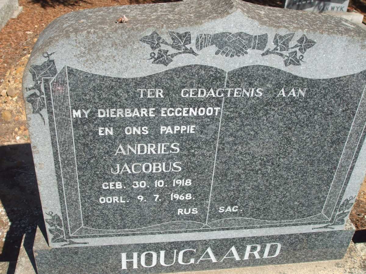 HOUGAARD Andries Jacobus 1918-1968