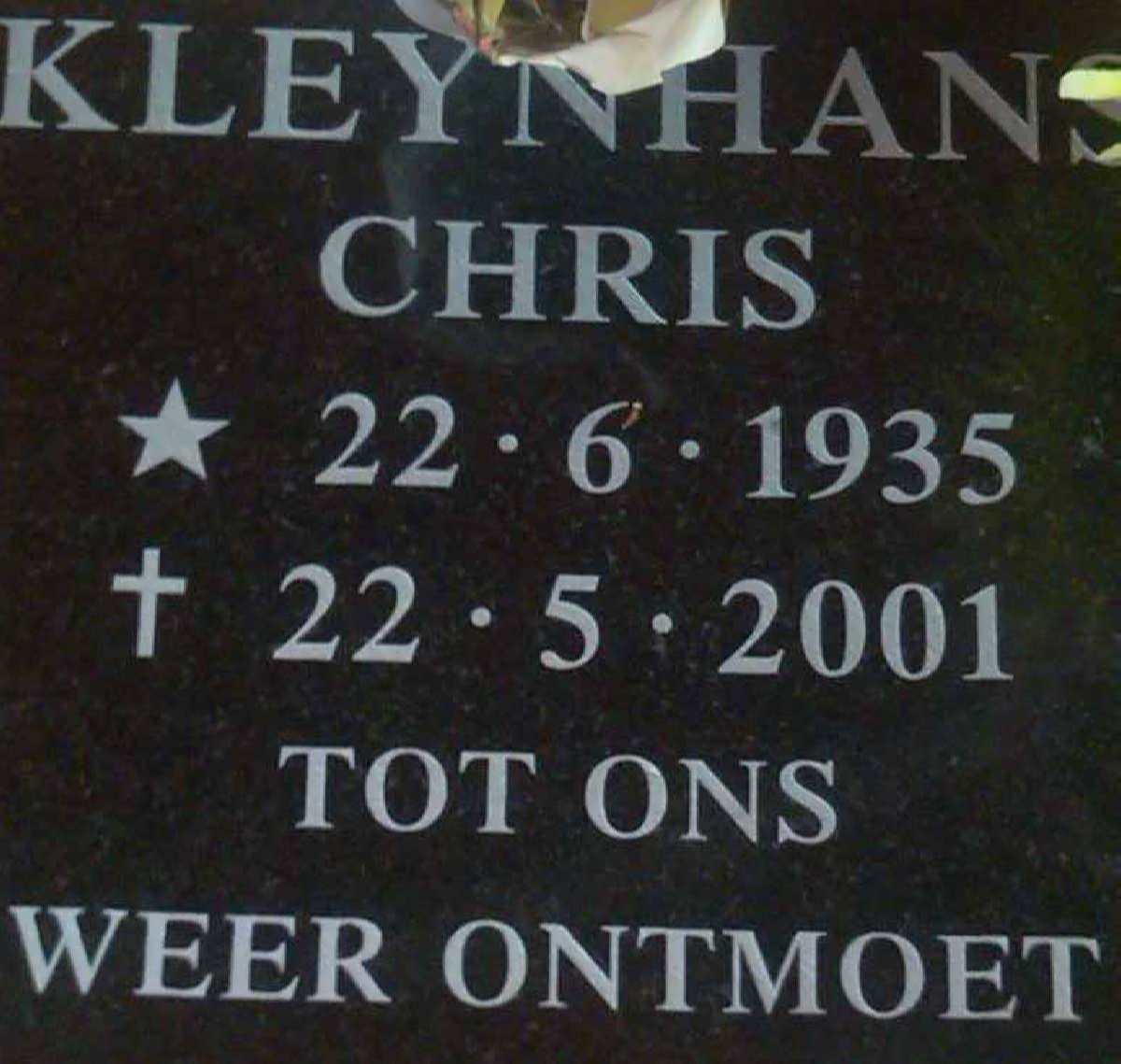 KLEYNHANS Chris 1935-2001