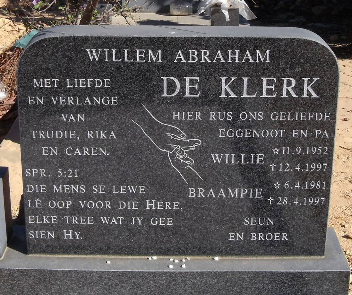 KLERK Willem Abraham. de 1952-1997 :: DE KLERK Braampie, 1981-1997