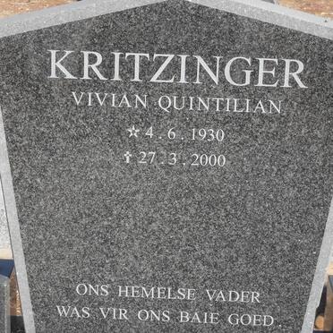 KRITZINGER Vivian Quintilian 1930-2000
