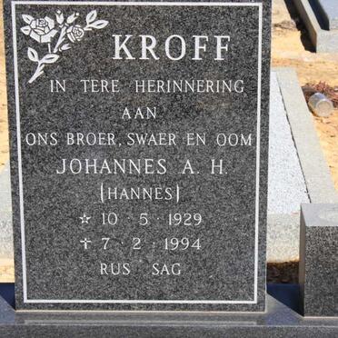 KROFF Johannes A.H. 1929-1994