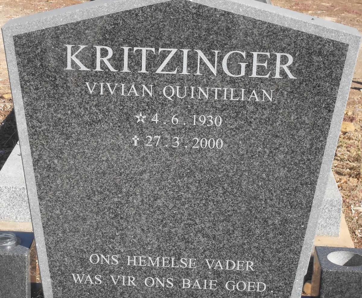KRITZINGER Vivian Quintilian 1930-2000