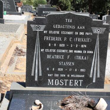 MOSTERT Frederik P.C. 1929-1974 & Beatrice F. STASSEN 1939-1993