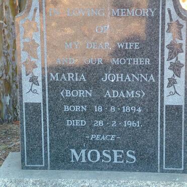 MOSES Maria Johanna nee ADAMS 1894-1961