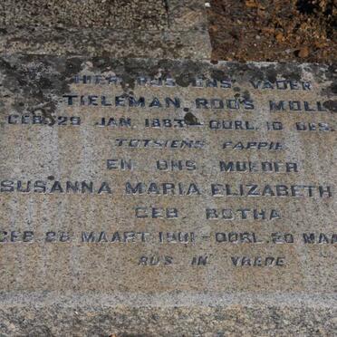 MOLL Tieleman Roos 1883-1960 & Susanna Maria Elizabeth BOTHA 1901-1988