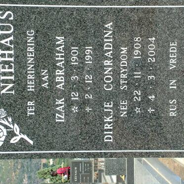 NIEHAUS Izak Abraham 1901-1991 &amp; Dirkje Conradina STRYDOM 1908-2004