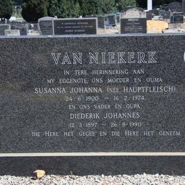 NIEKERK Diederik Johannes, van 1897-1990 &amp; Susanna Johanna HAUPTFLEISCH 1900-1974