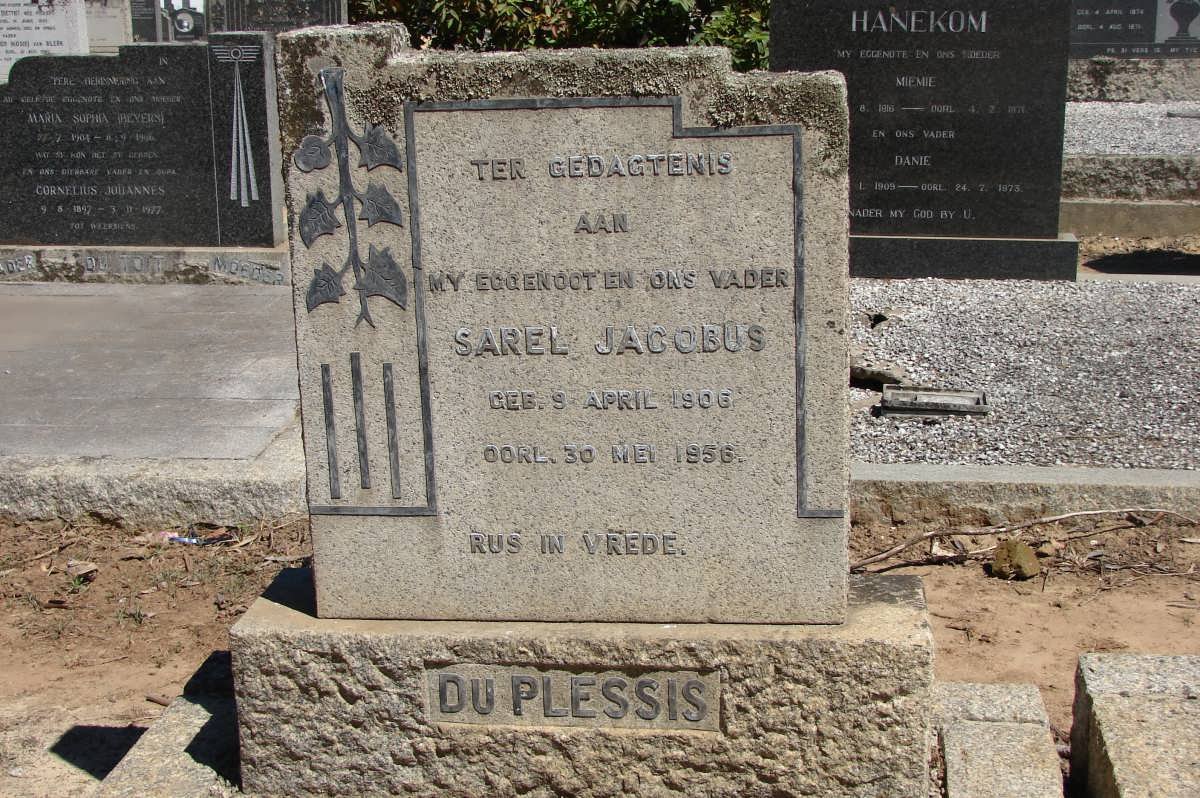 PLESSIS Sarel Jacobus, du 1906-1956