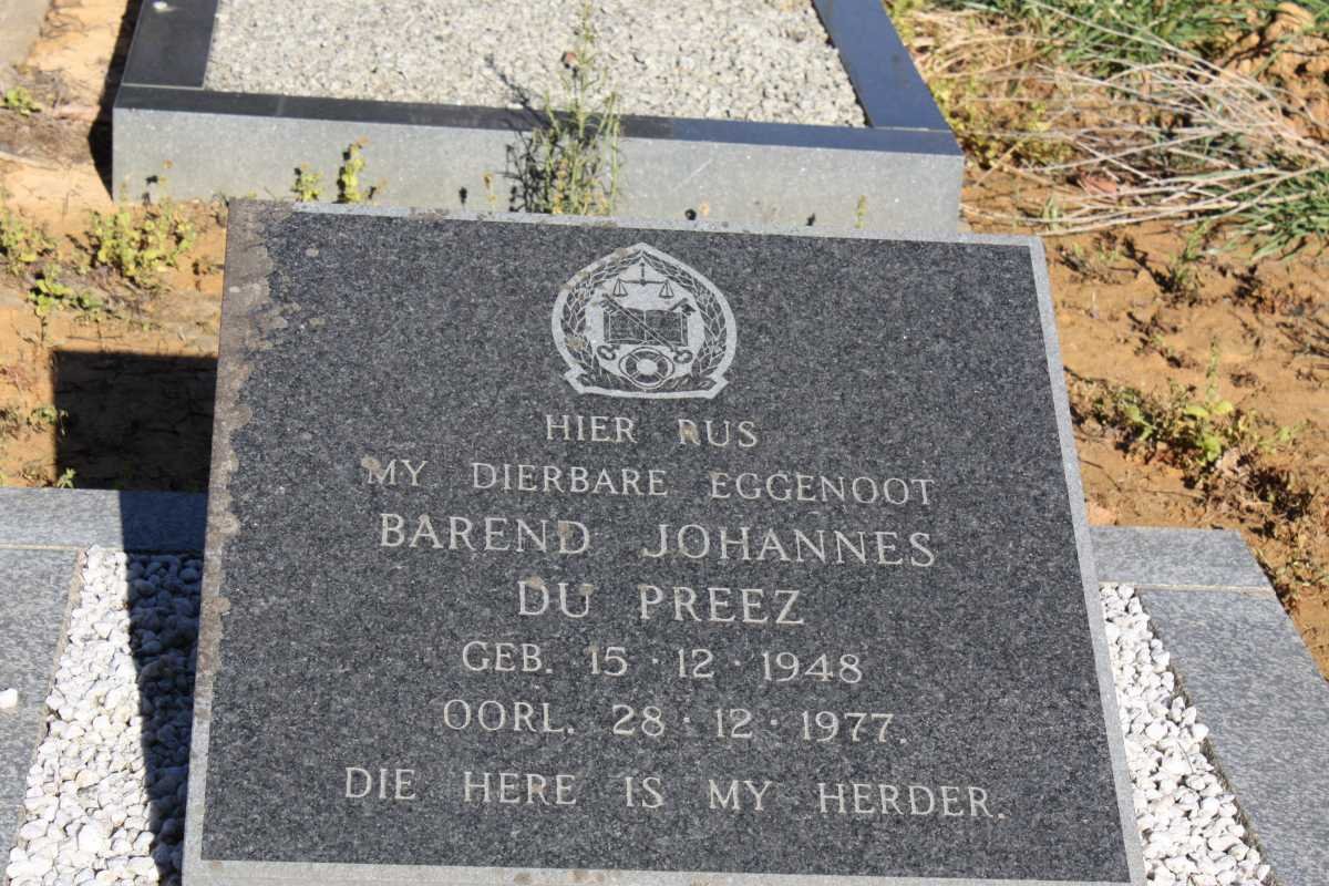 PREEZ Barend Johannes, du 1948-1977