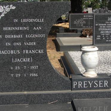 PREYSER Jacobus Francke 1937-1986